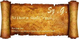 Szikora Györgyi névjegykártya